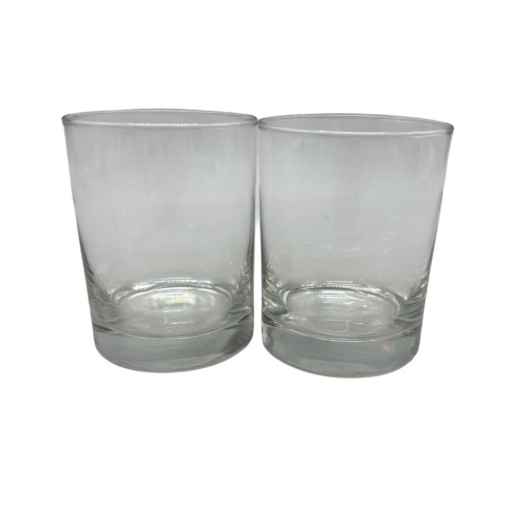 Clear Glass Tumbler Set Of 2 For Beverages 3.25X4" think bottom READ